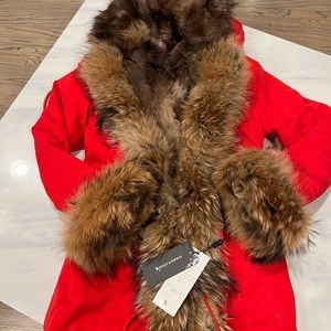 Real fox fur coat small